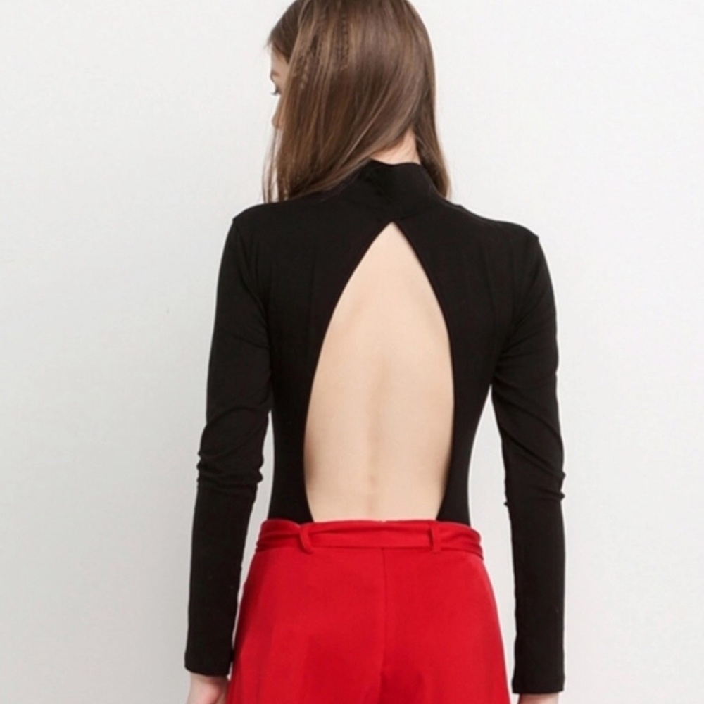 💋💄👠 New Sexy back Long Sleeve bodysuit